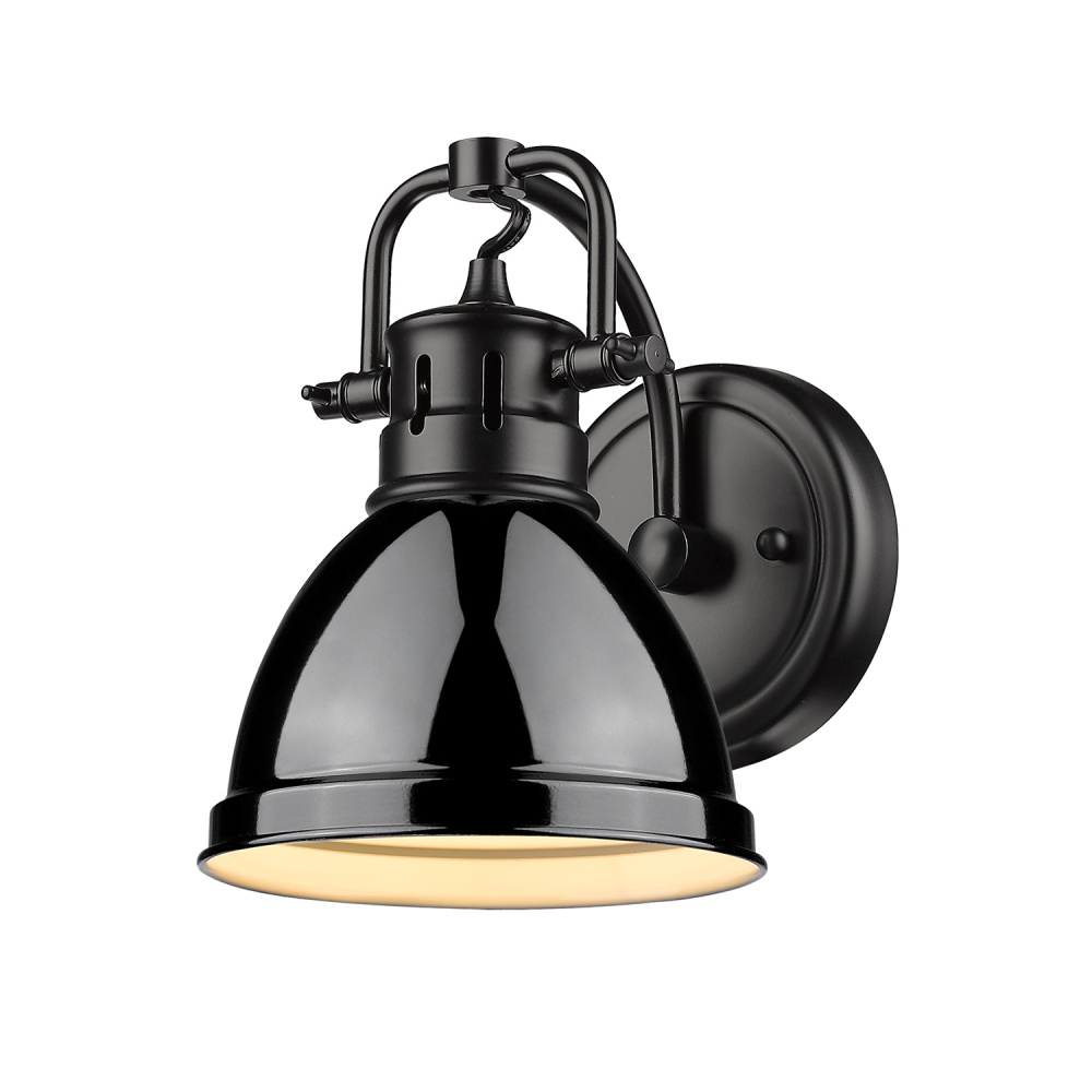 Yep by Golden Lighting Duncan 1-light Vanity in Matte Black and Black shade